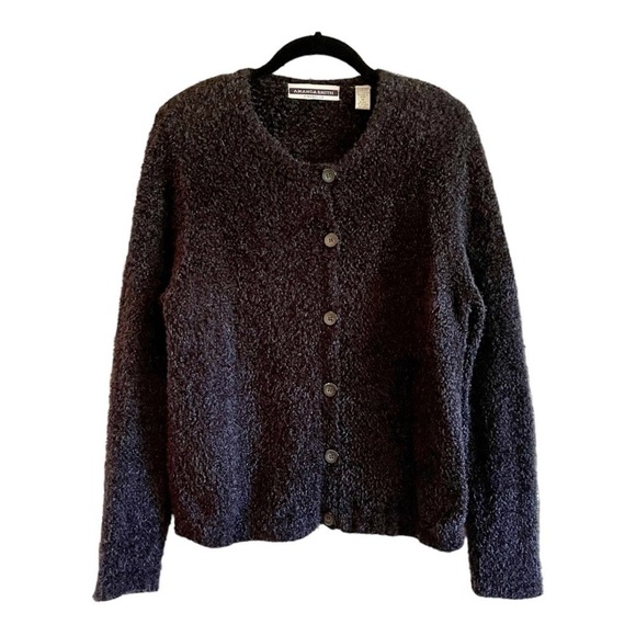 Amanda Smith Sweaters - AMANDA SMITH, WOMENS, SOFT, BLACK CHENILLE SWEATER TOP. SIZE M